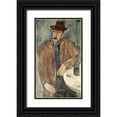 thumbnail image 1 of Modigliani, Amedeo 12x18 Black Ornate Wood Framed with Double Matting Museum Art Print Titled - Man With a Wine Glass, 1 of 4