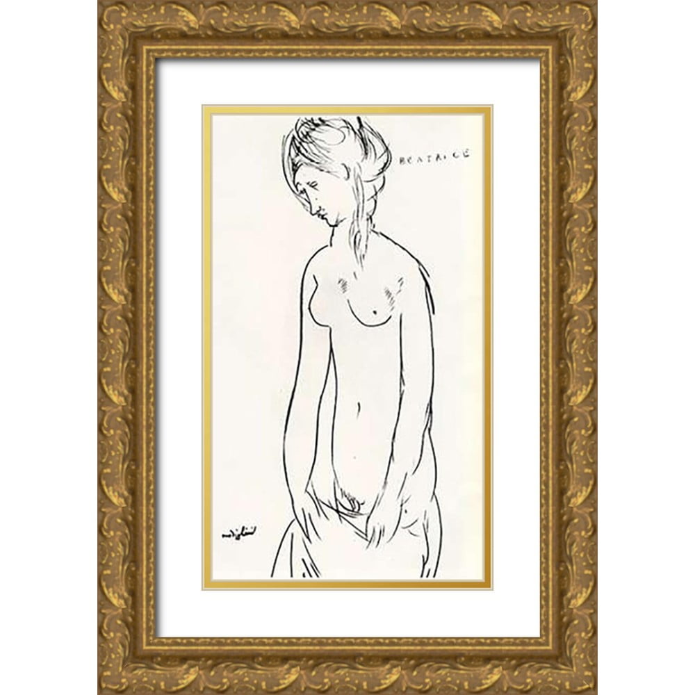 Modigliani Amedeo 20x32 White Modern Wood Framed Museum Art Print