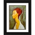 thumbnail image 1 of Modigliani, Amedeo 14x18 Black Ornate Wood Framed with Double Matting Museum Art Print Titled - Portrait of Lunia Czechowska side view, 1 of 4