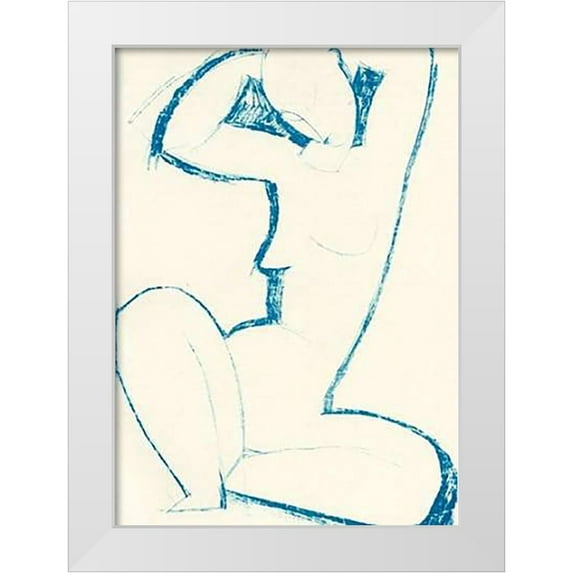 Modigliani, Amedeo 14x18 White Modern Wood Framed Museum Art Print Titled - Caryatid 5