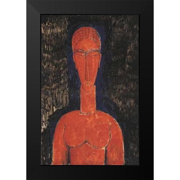 Modigliani, Amedeo 17x24 Black Modern Framed Museum Art Print Titled - Red Bust