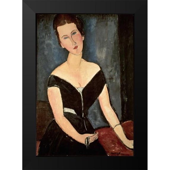 Modigliani, Amedeo 18x24 Black Modern Framed Museum Art Print Titled - Madame G. Van Muyden