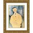 thumbnail image 1 of Modigliani, Amedeo 18x24 Gold Ornate Wood Framed with Double Matting Museum Art Print Titled - Monsieur Lepoutre, 1 of 4