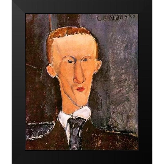 Modigliani, Amedeo 20x23 Black Modern Framed Museum Art Print Titled - Blaise Cendrars