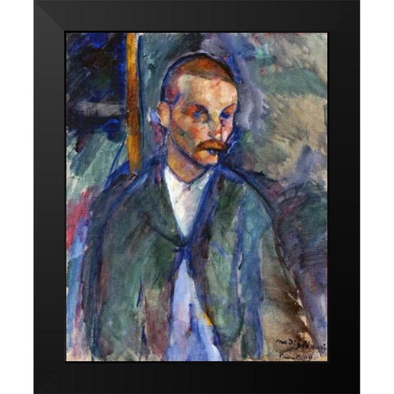 Modigliani, Amedeo 20x24 Black Modern Framed Museum Art Print Titled - The Beggar of Livorne