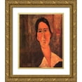 thumbnail image 1 of Modigliani, Amedeo 20x24 Gold Ornate Wood Framed with Double Matting Museum Art Print Titled - Jeanne Hebuterne Whitecollar, 1 of 4
