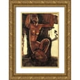 thumbnail image 1 of Modigliani, Amedeo 23x32 Gold Ornate Wood Framed with Double Matting Museum Art Print Titled - Caryatid 6, 1 of 4