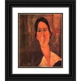 thumbnail image 1 of Modigliani, Amedeo 26x31 Black Ornate Wood Framed with Double Matting Museum Art Print Titled - Jeanne Hebuterne Whitecollar, 1 of 4