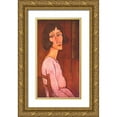 thumbnail image 1 of Modigliani, Amedeo 9x14 Gold Ornate Wood Framed with Double Matting Museum Art Print Titled - Marguerite, 1 of 4