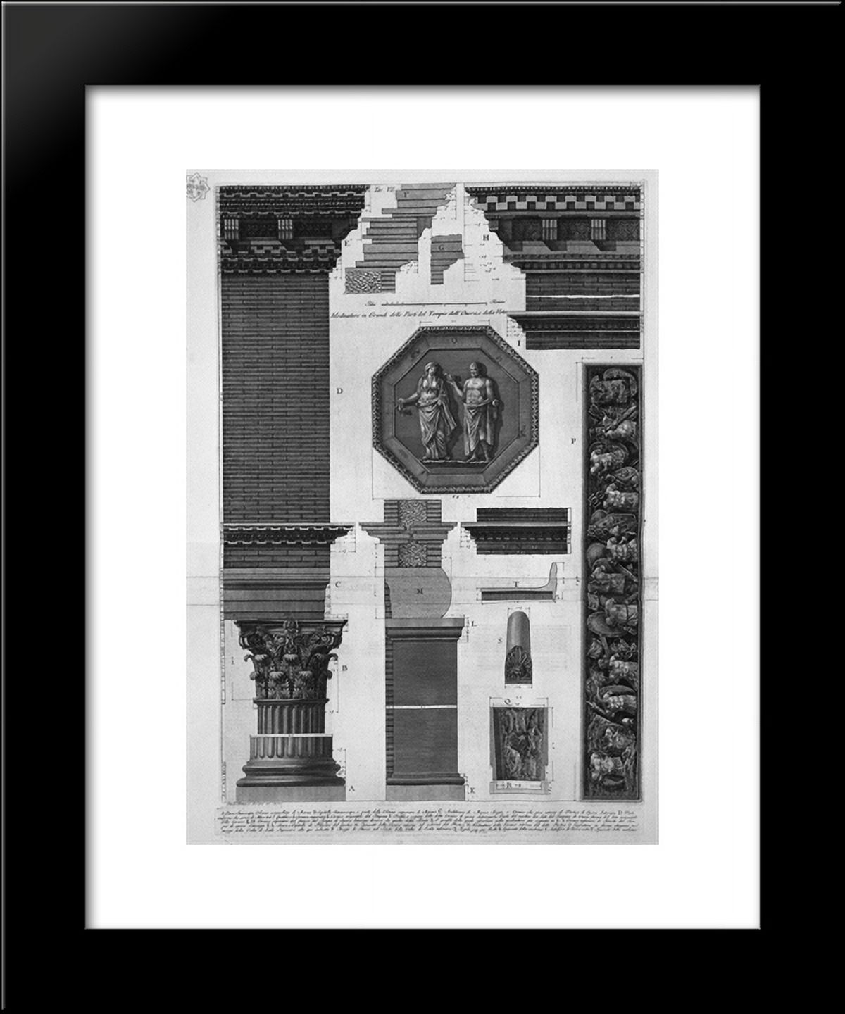 Modinature in large parts of the Temple of Honor and Virtue 20x24 Framed Art ...