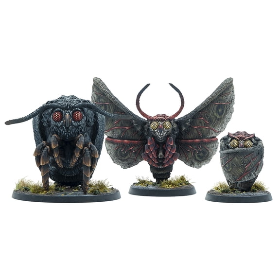Modiphius Entertainment: Fallout: Miniatures - Cult of the Mothman: Mothman Eclipse - 3 Figures, Appalachia Wave, Unpainted Resin, Tabletop Game
