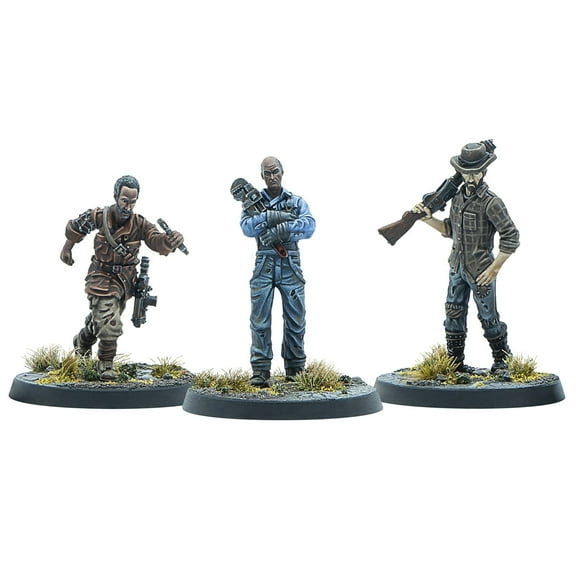 Modiphius Entertainment: Fallout: Miniatures - Survivors: Foundation Authority - 3 RPG Miniatures, Wilds Of Appalachia Wave, Unpainted Resin Figures