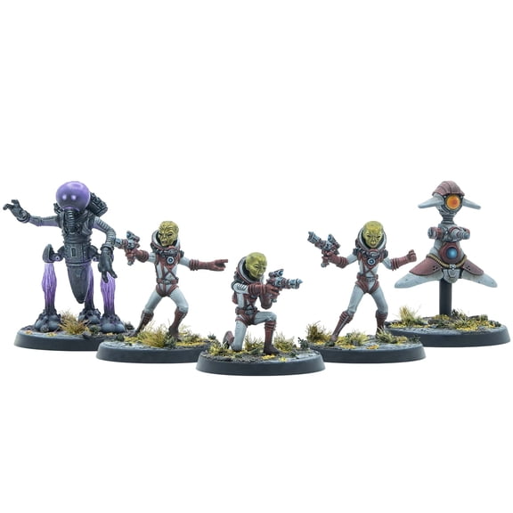 Modiphius Entertainment: Fallout: Miniatures - Zetans: Invaders From Beyond - 5 Resin Figures, Appalachia Wave, Unpainted & Unassembled, Licensed