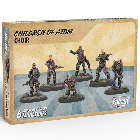 Fallout: Miniatures - Children of Atom: Choir - 6 Resin Figures & Bases, Unpainted & Unassembled, Alternate Parts, Far Harbor Wave, Tabletop Wargame