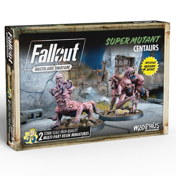 Modiphius: Fallout: Wasteland Warfare: Super Mutants - Centaurs - 2 Figures, Forged In Fire Wave, 32mm Multi-Part Resin Unpainted Miniatures