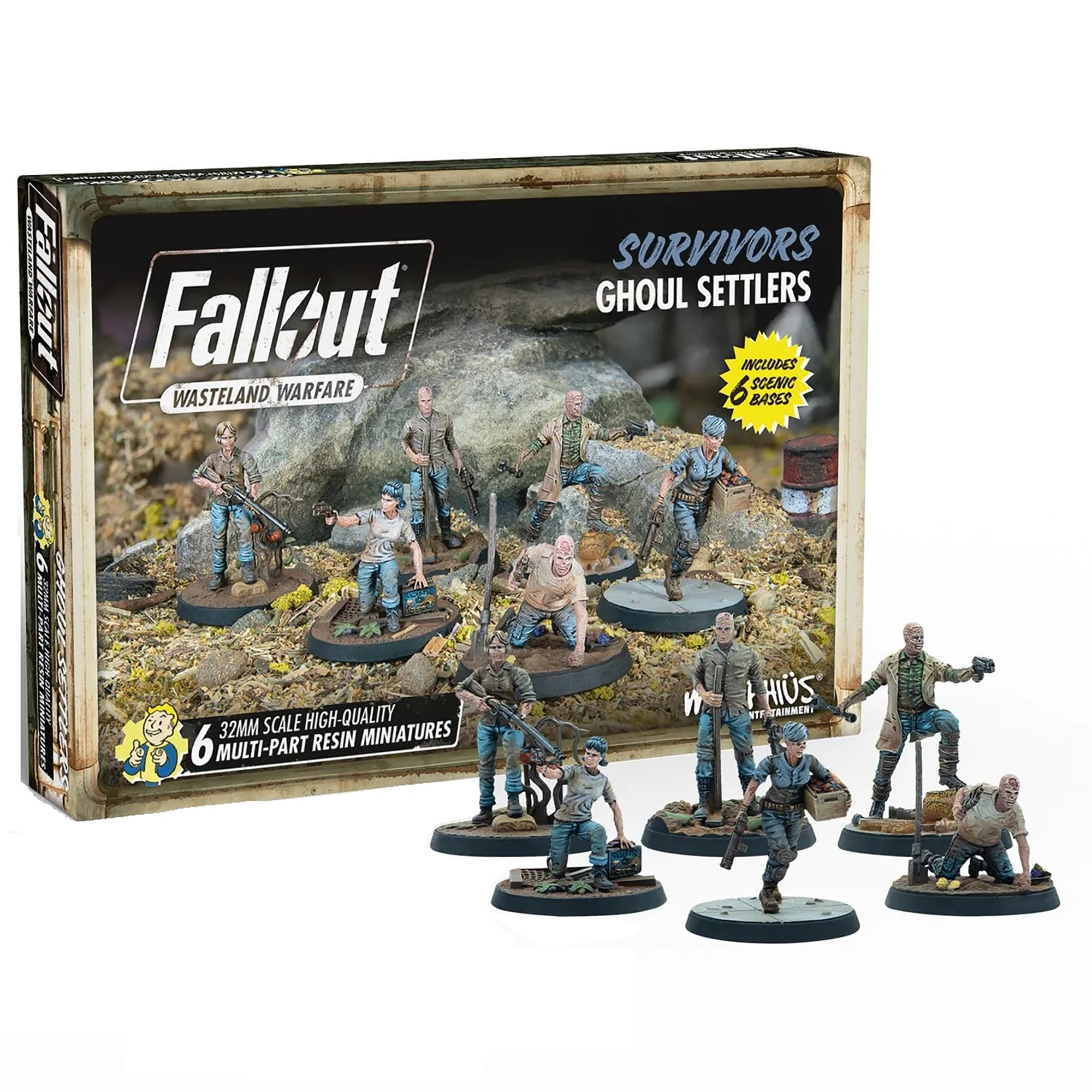 Modiphius Fallout Wasteland Warfare: Survivors Ghoul Settlers Teen, 4 ...