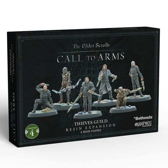 Modiphius: The Elder Scrolls: Call to Arms: Thieves Guild - 6 Figure Resin Expansion, Chapter 4, Unpainted, 32mm Miniatures With Scenic Bases, RPG