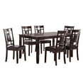 thumbnail image 1 of Modish 7 Pieces Dining Set of Rubber Wood In Espresso Brown, 1 of 2