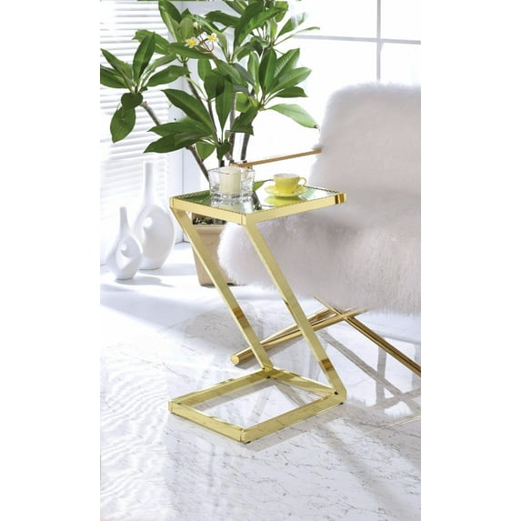 Modish Side Table, Mirror & Gold