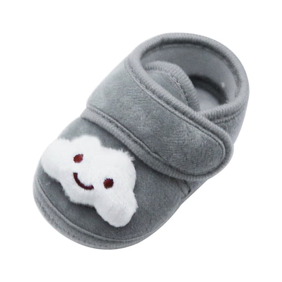 Modisza Baby Walking Shoes Infant Barefoot Slip on Sneakers Cartoon Bear Hook and Loops Indoor Shoe Little Kid Casual Sneaker Grey Size 5.5