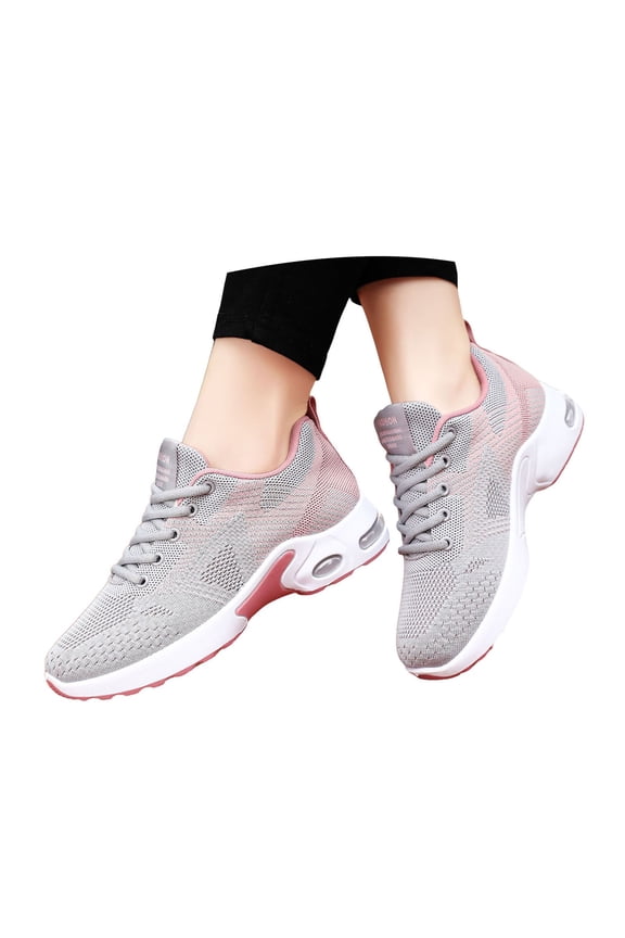 Breathable Running Shoes for Men Women Athletic Lightweight Sports Workout Walking Shoe Strappy Casual Sneakers Grey 6.5-7