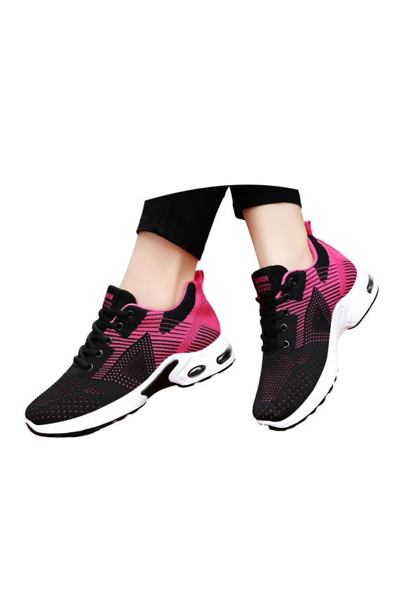 Breathable Running Shoes for Men Women Athletic Lightweight Sports Workout Walking Shoe Strappy Casual Sneakers Pink 9.5-10