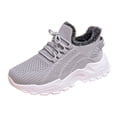thumbnail image 1 of Modisza Breathable Walking Sneakers for Women Winter Fleece Lined Mesh Tennis Shoes Lace Up Arch Support Running Sneaker Grey Size 10, 1 of 5