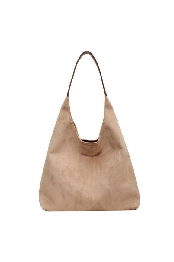 Brown Suede Tote Bags Women's Shoulder Bag 2025 Retro Slouchy Handbag Hobo Satchel Purse