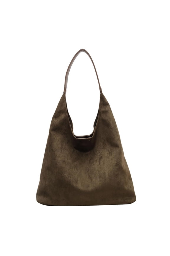 Brown Suede Tote Bags Women's Shoulder Bag 2025 Retro Slouchy Handbag Hobo Satchel Purse