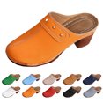 thumbnail image 1 of Modisza Chunky Heels Mules for Women Round Closed Toe Low Bolck Heel Slides Sandal Arch Support Walking Shoes Indoor Outdoor size 6.5 Beige, 1 of 6
