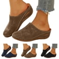 thumbnail image 1 of Modisza Clogs for Women Arch Support Mules Comfortable Slip on Home Slippers Ladies Indoor Outdoor Walking Wedge Sandals Black 6.5, 1 of 6