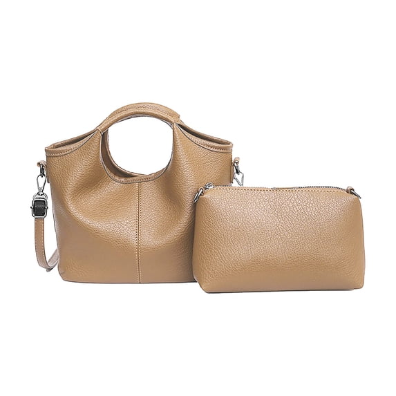 Modisza Crossbody Bags for Women Large Hobo Purse Leather Shoulder Handbag Ladies Tote Wallet Set 2Pcs