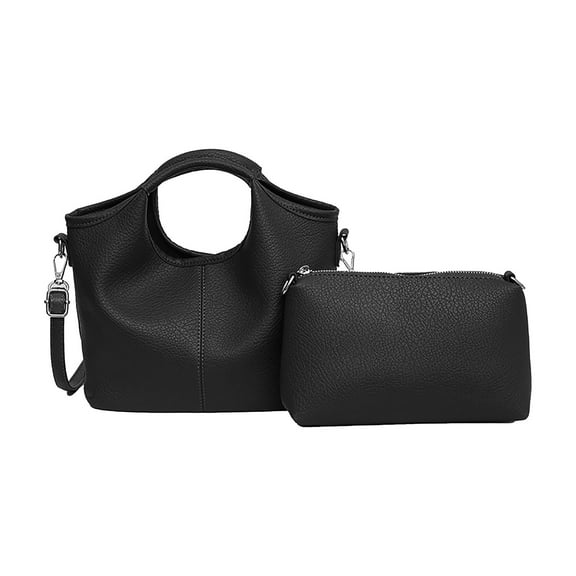 Modisza Crossbody Bags for Women Large Hobo Purse Leather Shoulder Handbag Ladies Tote Wallet Set 2Pcs