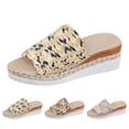 thumbnail image 1 of Modisza Espadrilles Wedge Sandals for Women Woven Open Toe Platform Slip on Sandal Wide Width Walking Shoes for Beach Vacation Gray 8.5, 1 of 6