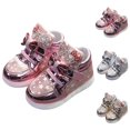 thumbnail image 1 of Modisza Kids Light Up Shoes High Top Trendy Sneakers Girls Tennis Athletic Shoe Cute Bow Rhinestone Walking Sneaker for School Gold 7.5 12-18 Months, 1 of 5