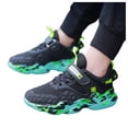 thumbnail image 1 of Modisza Kids Mesh Running Sneakers with Arch Support Boys Lightweight Walking Shoes Hook and Loops School Sports Sneaker Green 12 Little Kid, 1 of 7