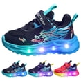 thumbnail image 1 of Modisza Light Up Running Sneakers Mesh Walking Tennis Shoes Hook and Loops Casual Sports Sneaker with Arch Support Blue Size 11, 1 of 5