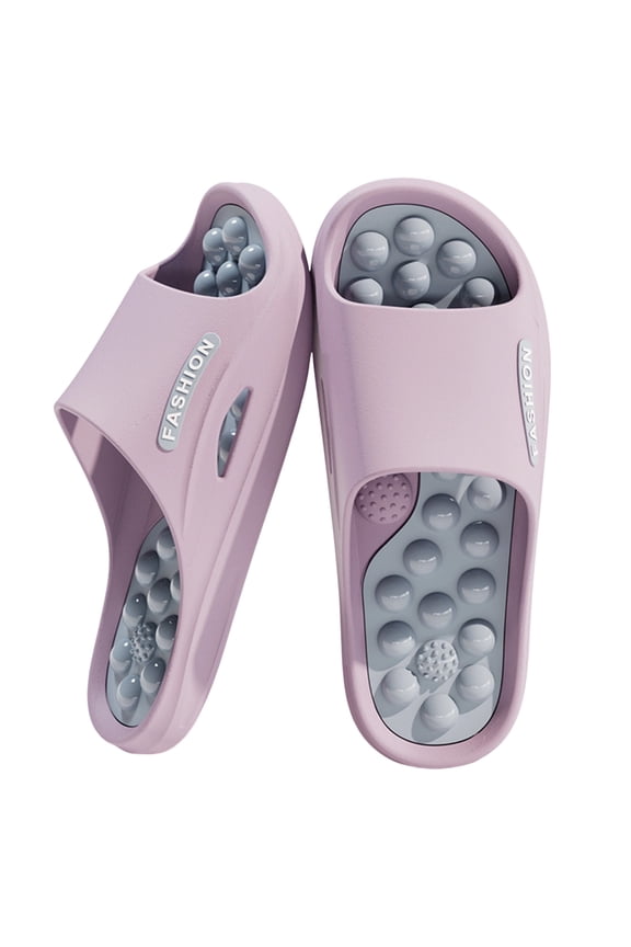 Massage Slippers for Women Men Plantar Fasciitis Slide Sandals Summer Non Slip Indoor Footwear Comfortable Bathroom Shoes Purple 7