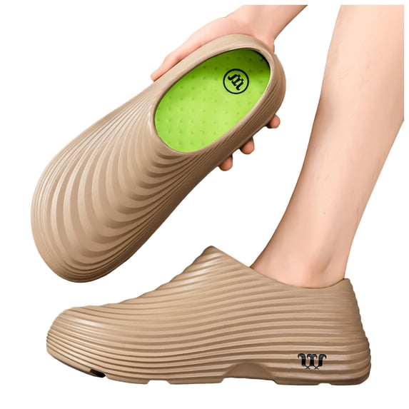 Modisza Men Women Work Shoes Non Slip Kitchen Nursing Water Proof Clogs Comfortable Unisex Indoor Outdoor Round Toe Slides size 7.5 Brown