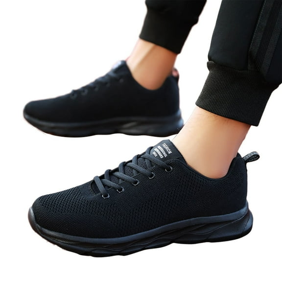 Modisza Men's Running Shoes Lightweight Slip on Fashion Sneakers Mesh Walking Shoes for Work Gym Workout Sports Atheletic Black 8.5