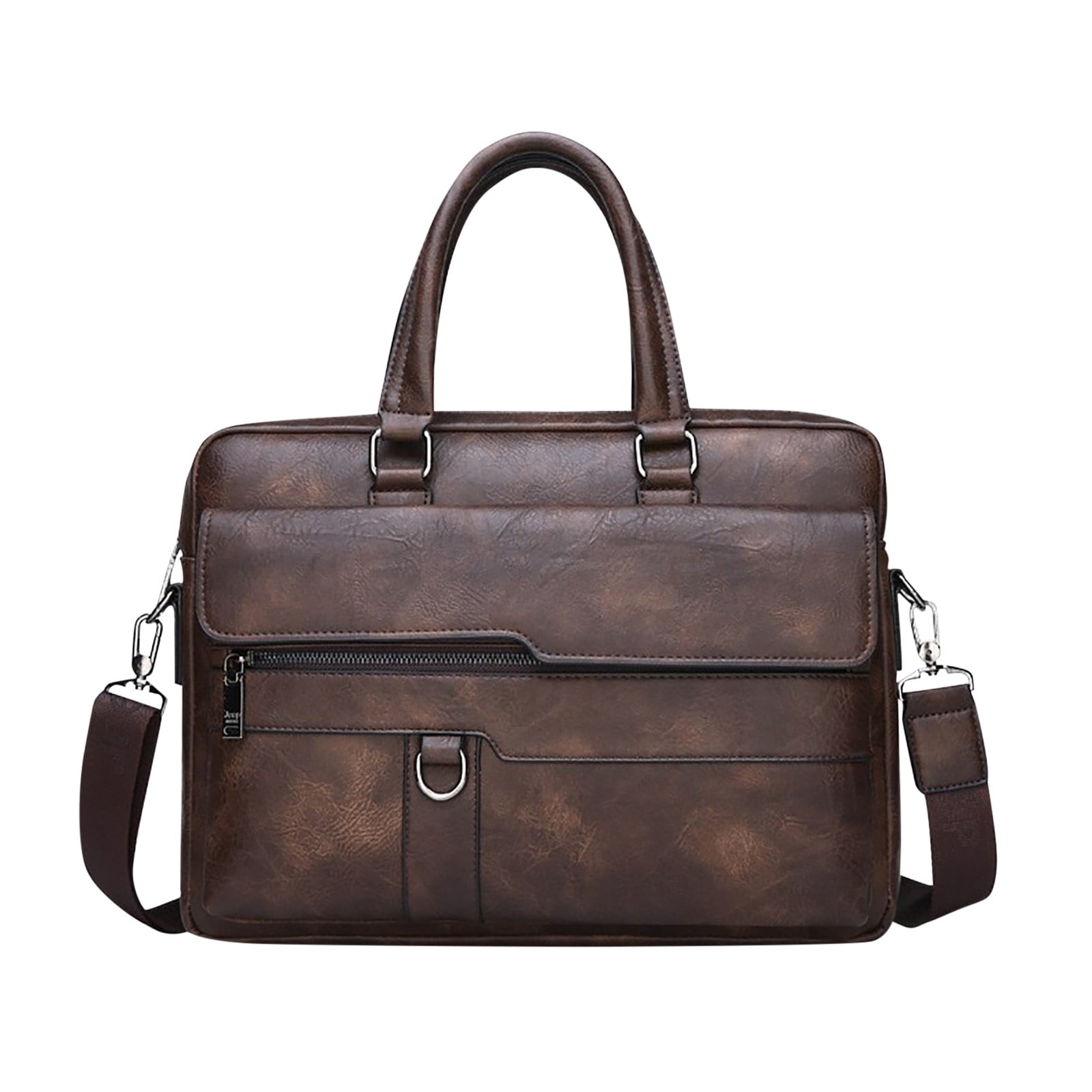 Modisza Mens Laptop Bag 16 Inch Leather Briefcase Vintage Messenger Bag Large Crossbody Shoulder Handbag
