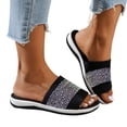 thumbnail image 1 of Modisza Mens Orthopedic Slide Sandals with Arch Support Knitted Soft Flat Slides Summer Indoor Slip on Walking Shoes Black size 7, 1 of 6