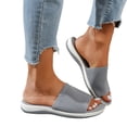 thumbnail image 1 of Modisza Mens Orthopedic Slide Sandals with Arch Support Knitted Soft Flat Slides Summer Indoor Slip on Walking Shoes Grey size 6, 1 of 6
