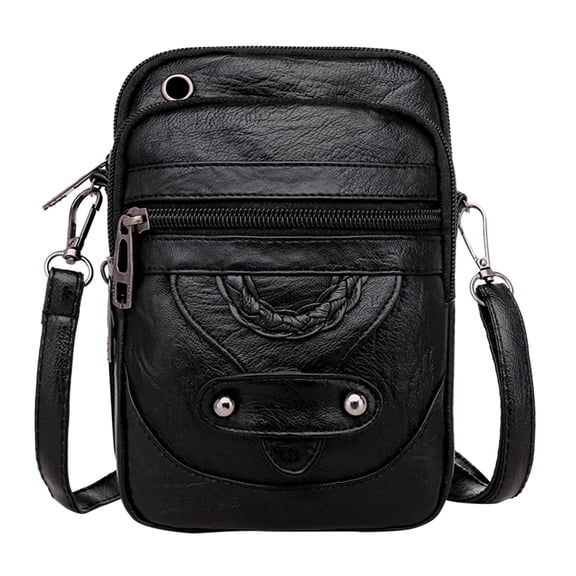 Modisza Mens Womens Leather Cell Phone Holster Cellphone Pouch Crossbody Purse Waist Bag for Work Hike