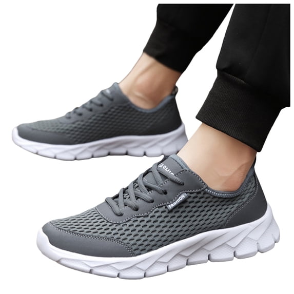 Modisza Mesh Running Shoes for Men Non Slip Summer Walking Sneakers College Daily Athletic Shoes Memory Foam Tennis Shoe Gray Size 12