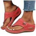 thumbnail image 1 of Modisza Orthopedic Sandals for Women 2026 Summer Arch Support Platform Wedge Flip Flops Wide Width Beach Slide Shoes Pink 7, 1 of 5