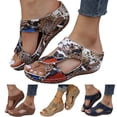 thumbnail image 1 of Modisza Orthopedic Wedge Sandals for Women Summer Casual Floral Platform Open Toe Slides Wide Width Comfortable Beach Slippers Black 5.5, 1 of 6