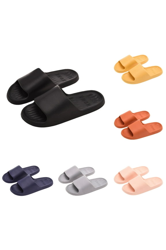 Pillow Slippers for Women Non Slip Memory Foam Shower Slides Quick Drying Bathroom Flat Sandals for Indoor Pool Gym Black 8