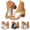 thumbnail image 1 of Modisza Platform Block Heel Sandals for Women Open Toe Arch Support Slip on Outdoor Shoes Ladies Fashion Wide Width Slippers Black 6, 1 of 6