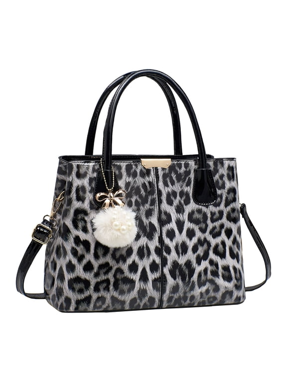 Purses and Handbags for Women Top Handle Satchel Leopard Print Casual Travel Shoulder Bags